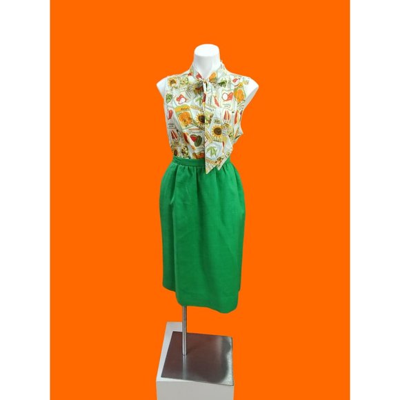 1970's Cross Country Fashions Green Linen Suit - Picture 6 of 6